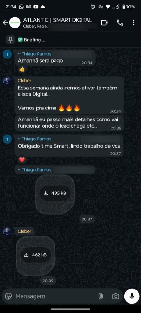 Print Depoimento - Thiago (Atlantic)